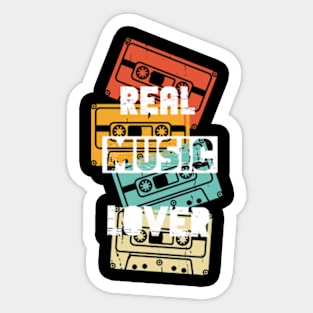 Real Music Lover Vintage Retro Cassette Mixtape Nostalgic 80s 90s Sticker